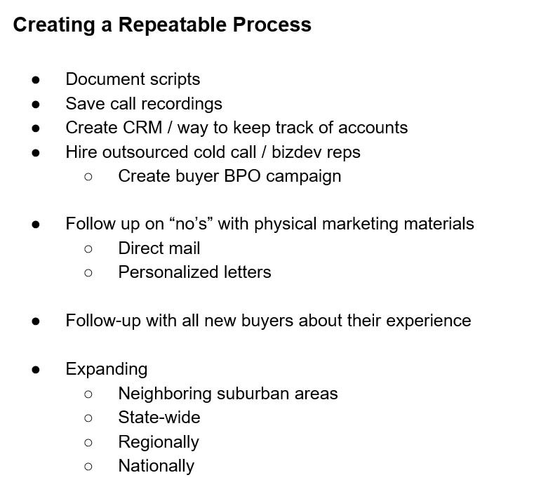 Creating a Repeatable Process - Creating a Pay Per Call Buyer Network