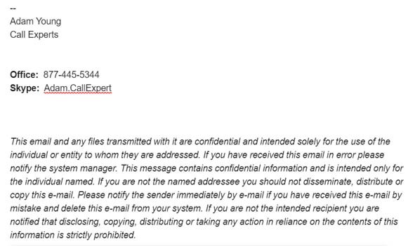 An Example Email Signature for Business Development - Business Development for Pay Per Call
