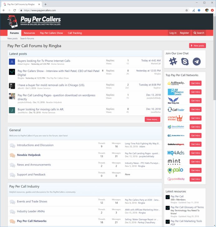 Pay Per Callers Forum | PayPerCallers.com