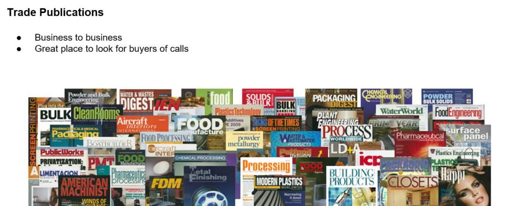 Trade publication examples